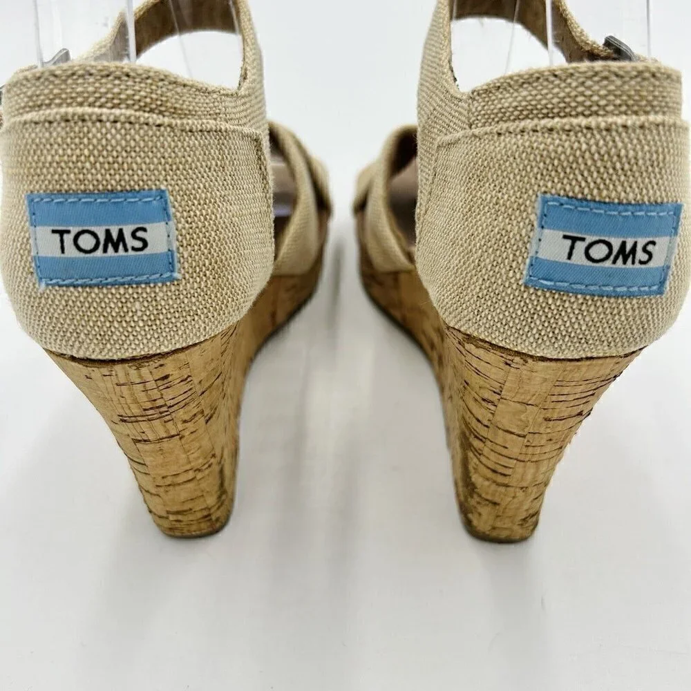 TOMS Natural Linen Tan Cork 4
